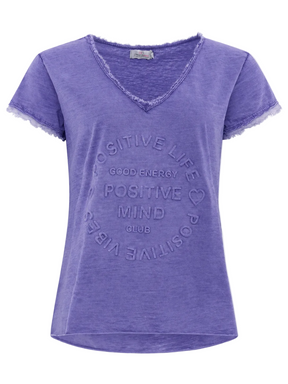 Zwillingsherz - Oversized T-Shirt "Positive Mind" - Lila