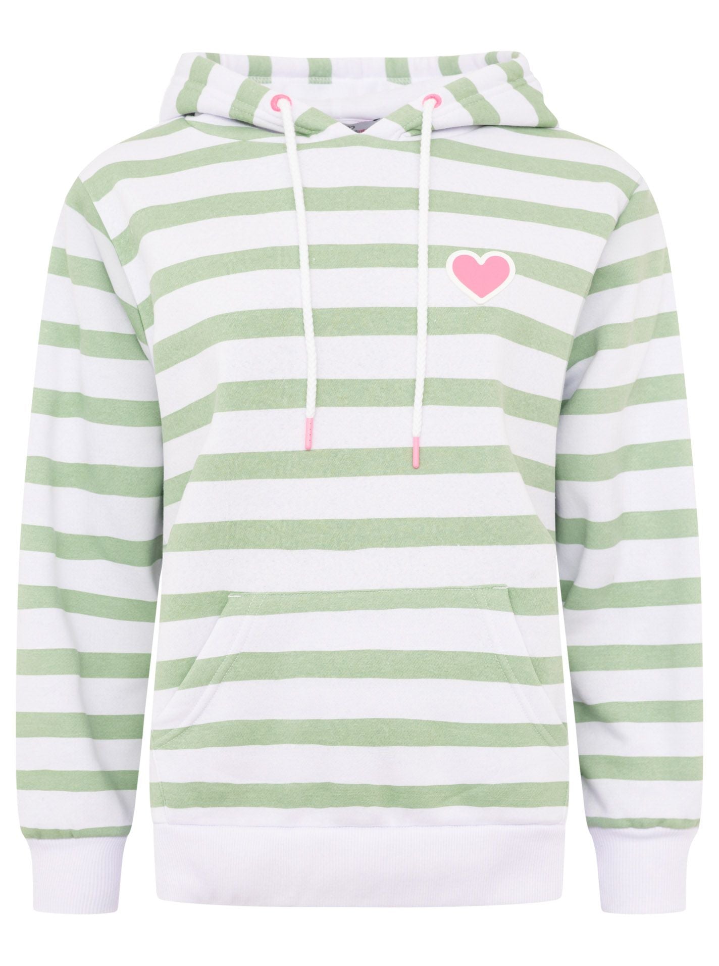 Zwillingsherz - Hoodie Streifen Herz - Salbei