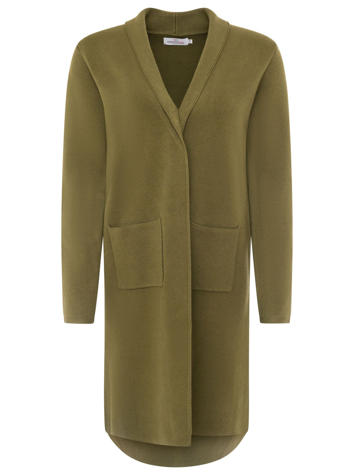 Zwillingsherz Strickjacke mit Schalkragen "Jessy" - Olive