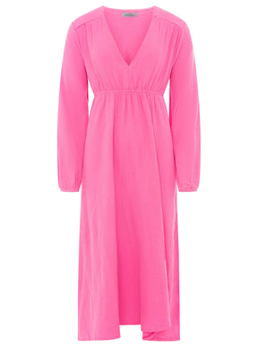 Zwillingsherz - Musselin Kleid lang - Pink