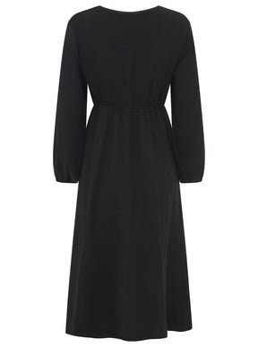Zwillingsherz - Musselin Kleid lang - Schwarz