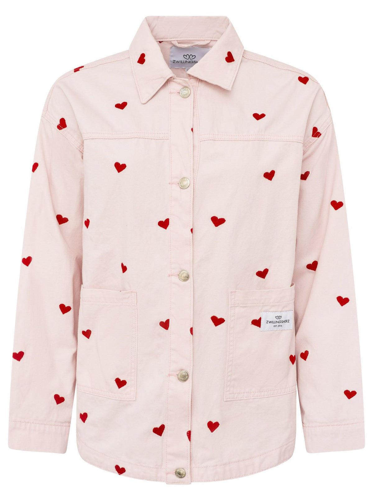Zwillingsherz - Jeansjacke Herzen - Rosa