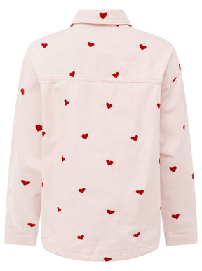 Zwillingsherz - Jeansjacke Herzen - Rosa