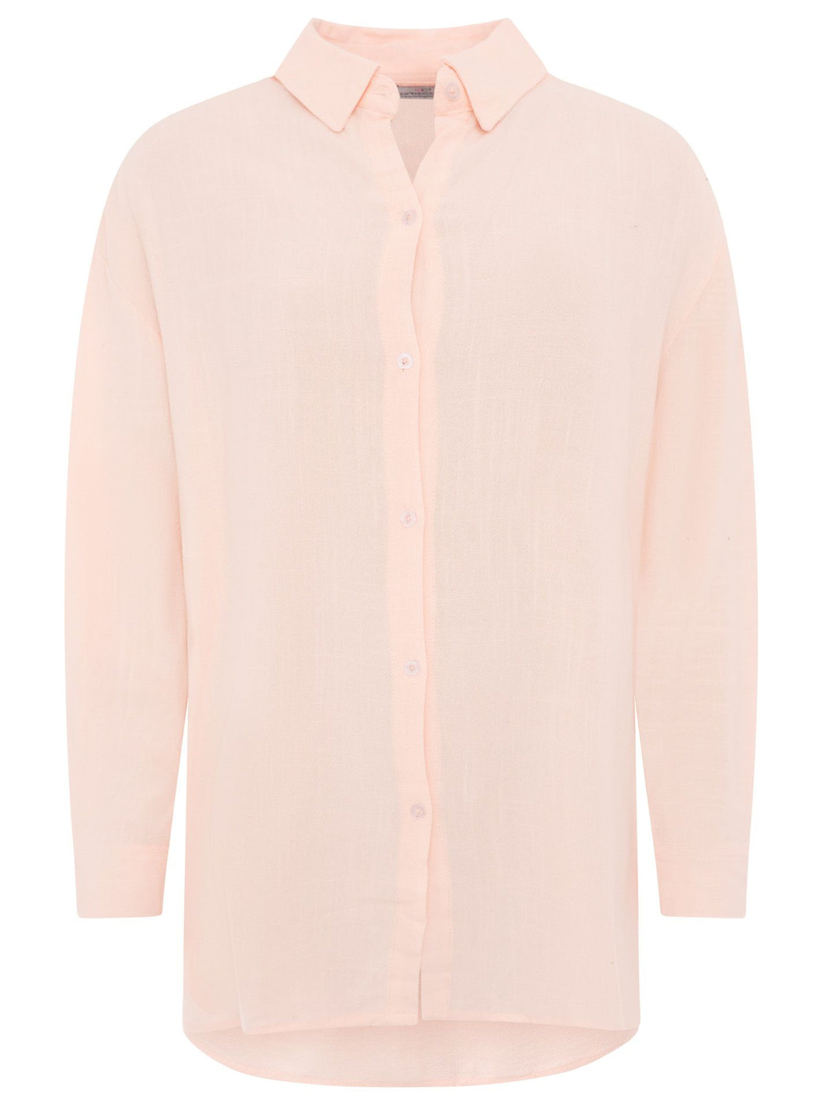 Zwillingsherz - Oversized Leinen Bluse "Knopfleiste" - Rosa