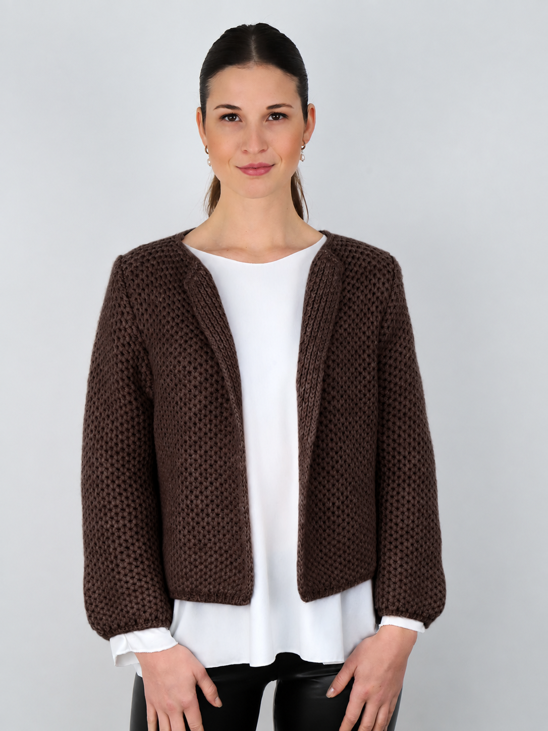 Bolero Strickjacke - Schokobraun