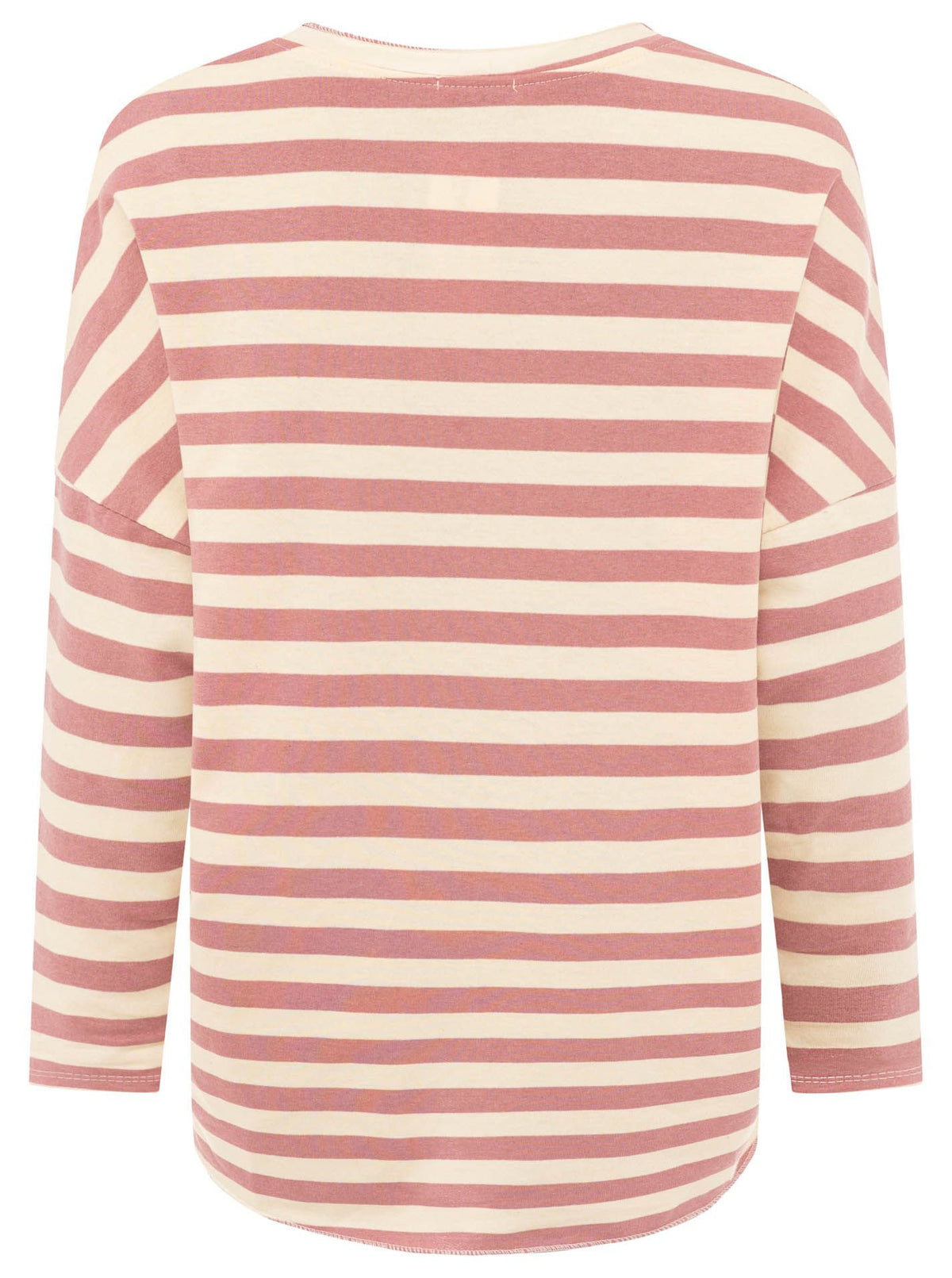 Zwillingsherz - Sweatshirt V-Neck "Streifen & Jersey" - Altrosa