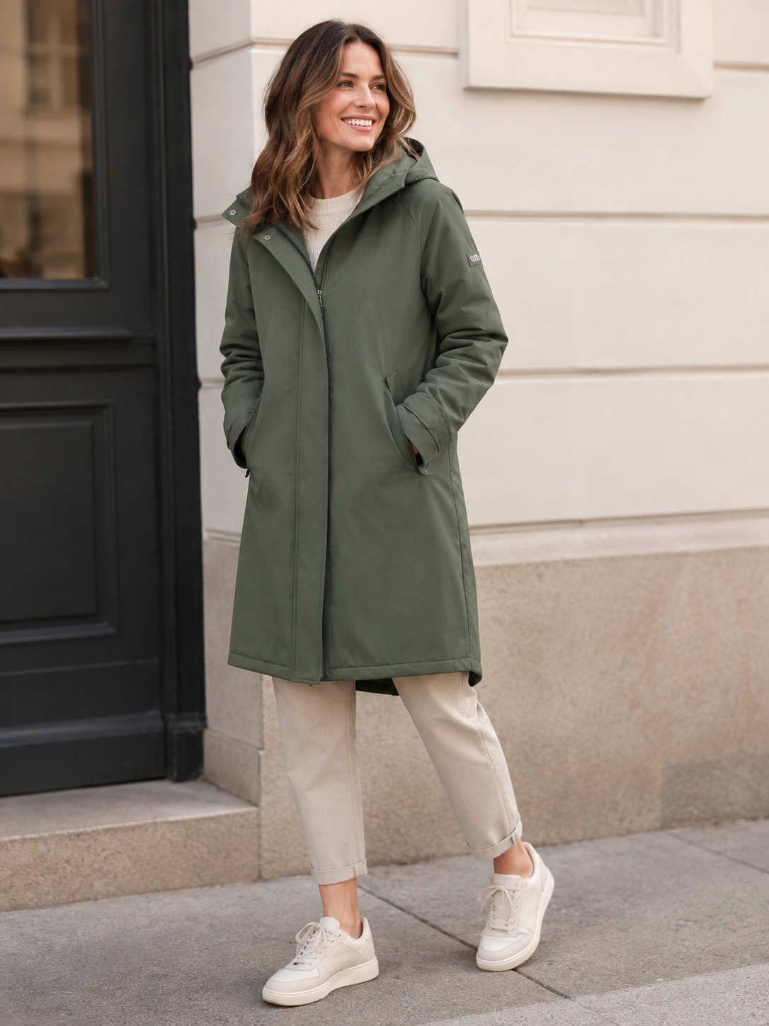 Zwillingsherz - Parka "Keep Smiling" - Khaki