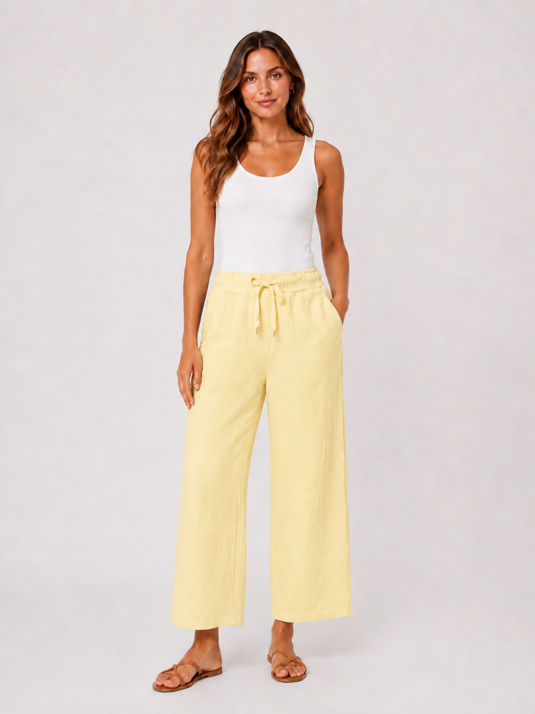 Musselin Hose - Zitronen-Gelb