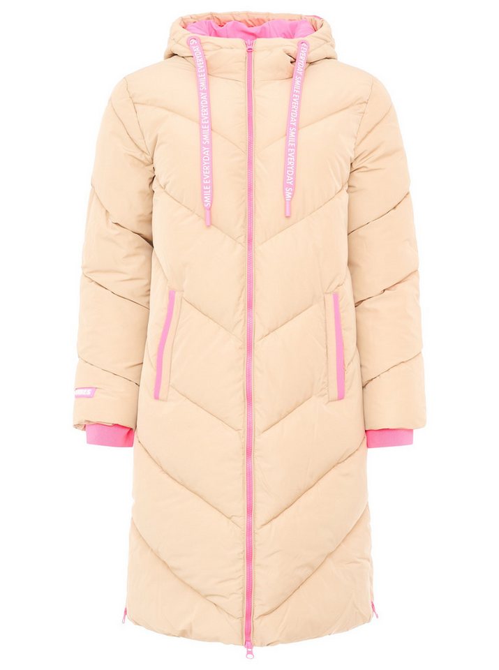 Zwillingsherz - Steppmantel / Steppjacke "Good Vibes" - Beige/Pink