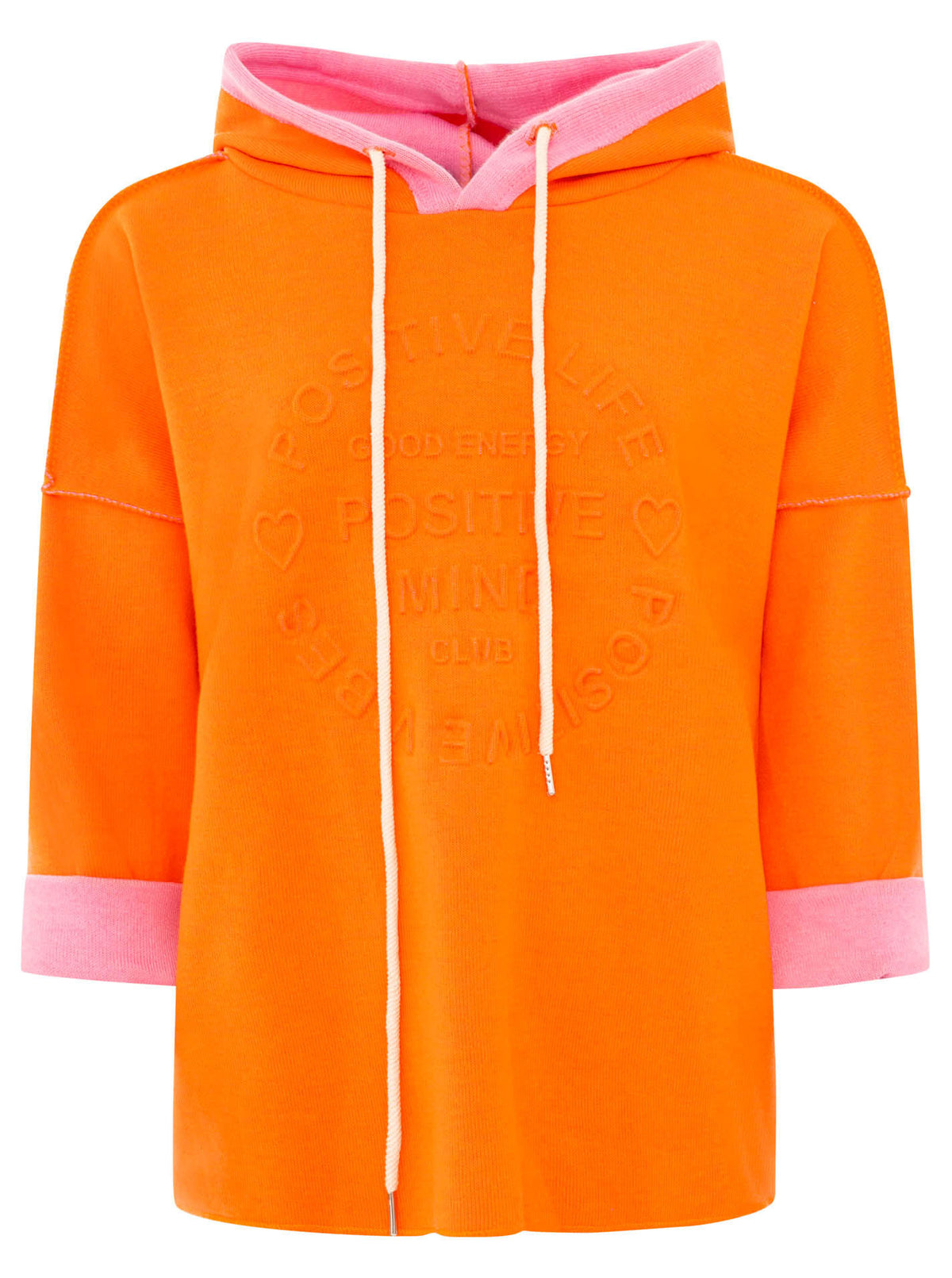 Zwillingsherz - Made in Italy Hoodie "Positive Mind" - Orange/Pink