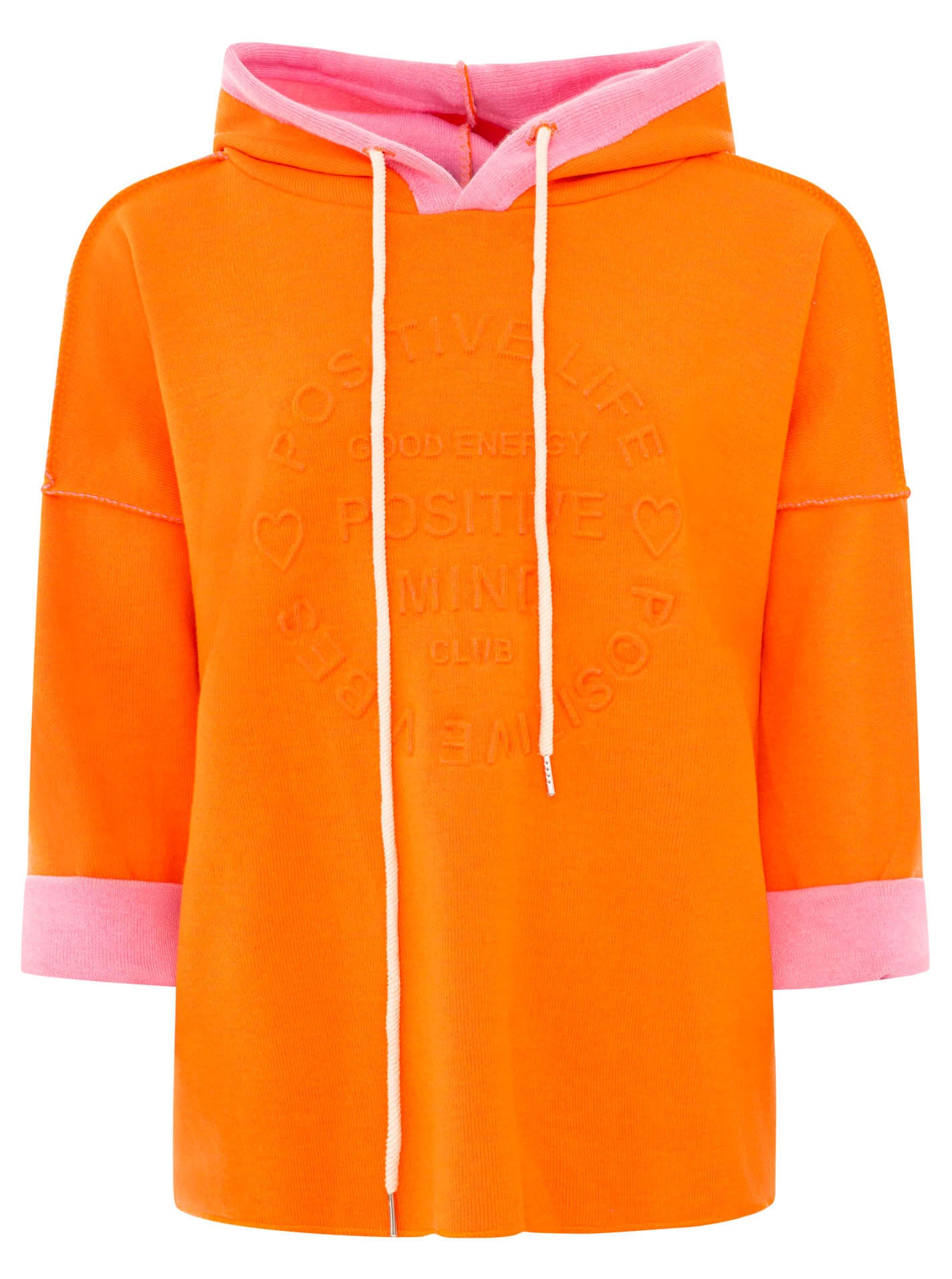 Zwillingsherz - Made in Italy Hoodie "Positive Mind" - Orange/Pink