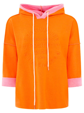 Zwillingsherz - Made in Italy Hoodie "Positive Mind" - Orange/Pink