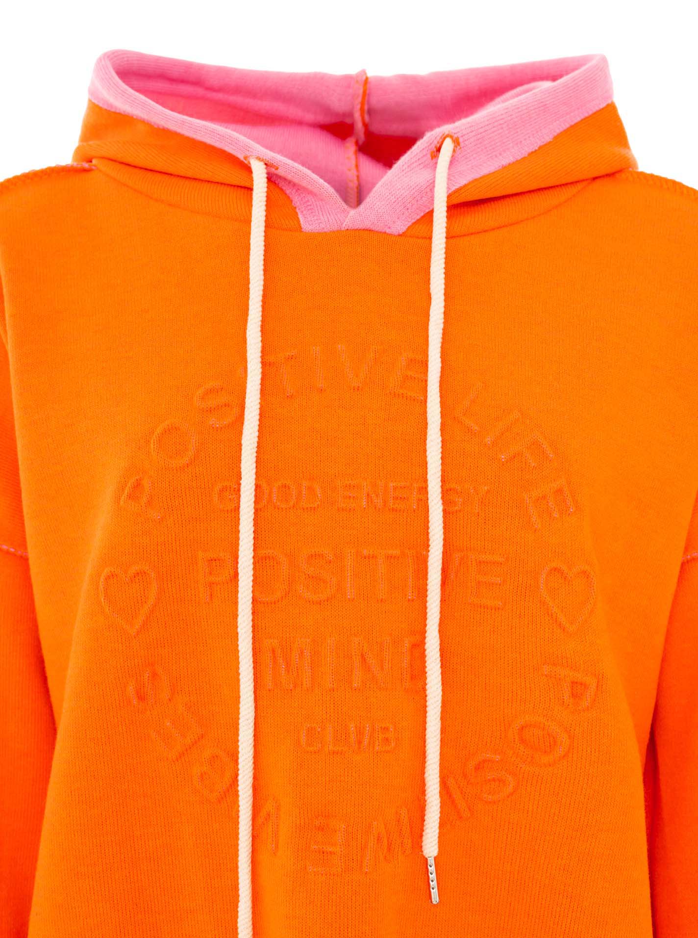 Zwillingsherz - Made in Italy Hoodie "Positive Mind" - Orange/Pink