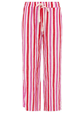 Zwillingsherz - Musselin Set Streifen (Bluse + Hose)- Pink