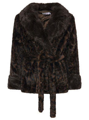 Zwillingsherz Stilvoll weiche Leo Jacke - Braun