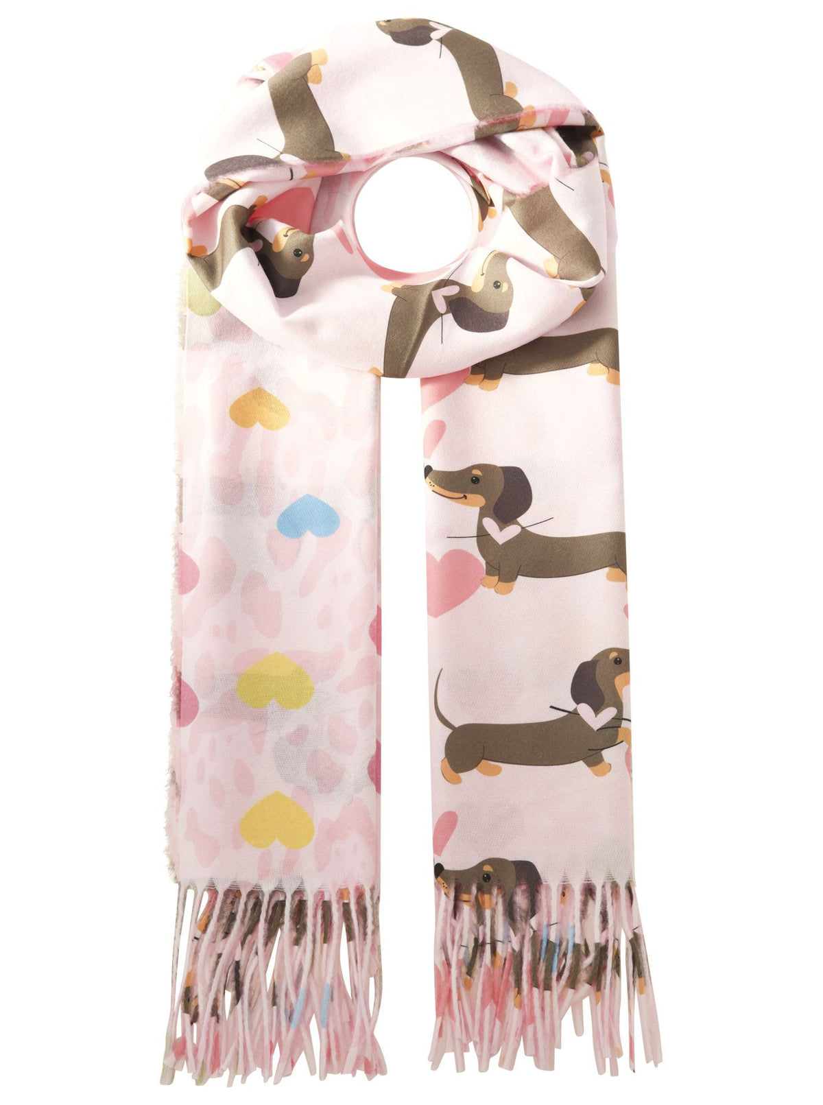 Zwillingsherz - Schal Hunde Dackel Love - Rosa