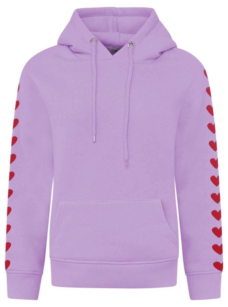 Zwillingsherz - Hoodie mit Herzen - Lila