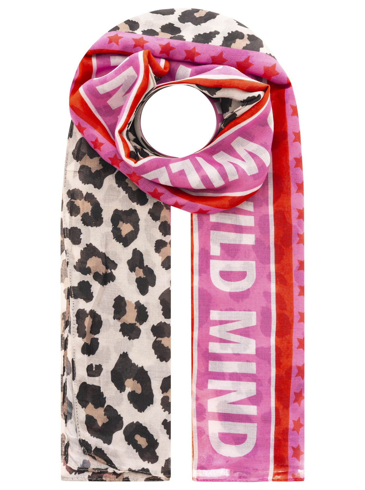 Zwillingsherz - Schal "Wild mind Leo" Viskose - Beige/Pink