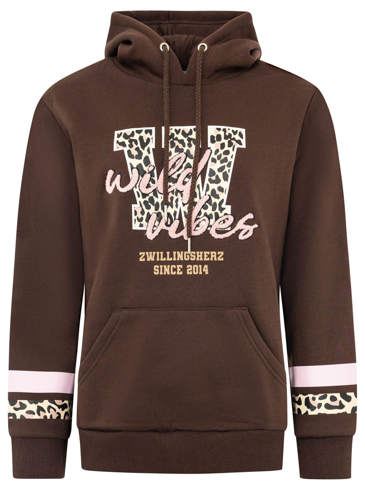 Zwillingsherz - Hoodie "Wild & Free" - Braun
