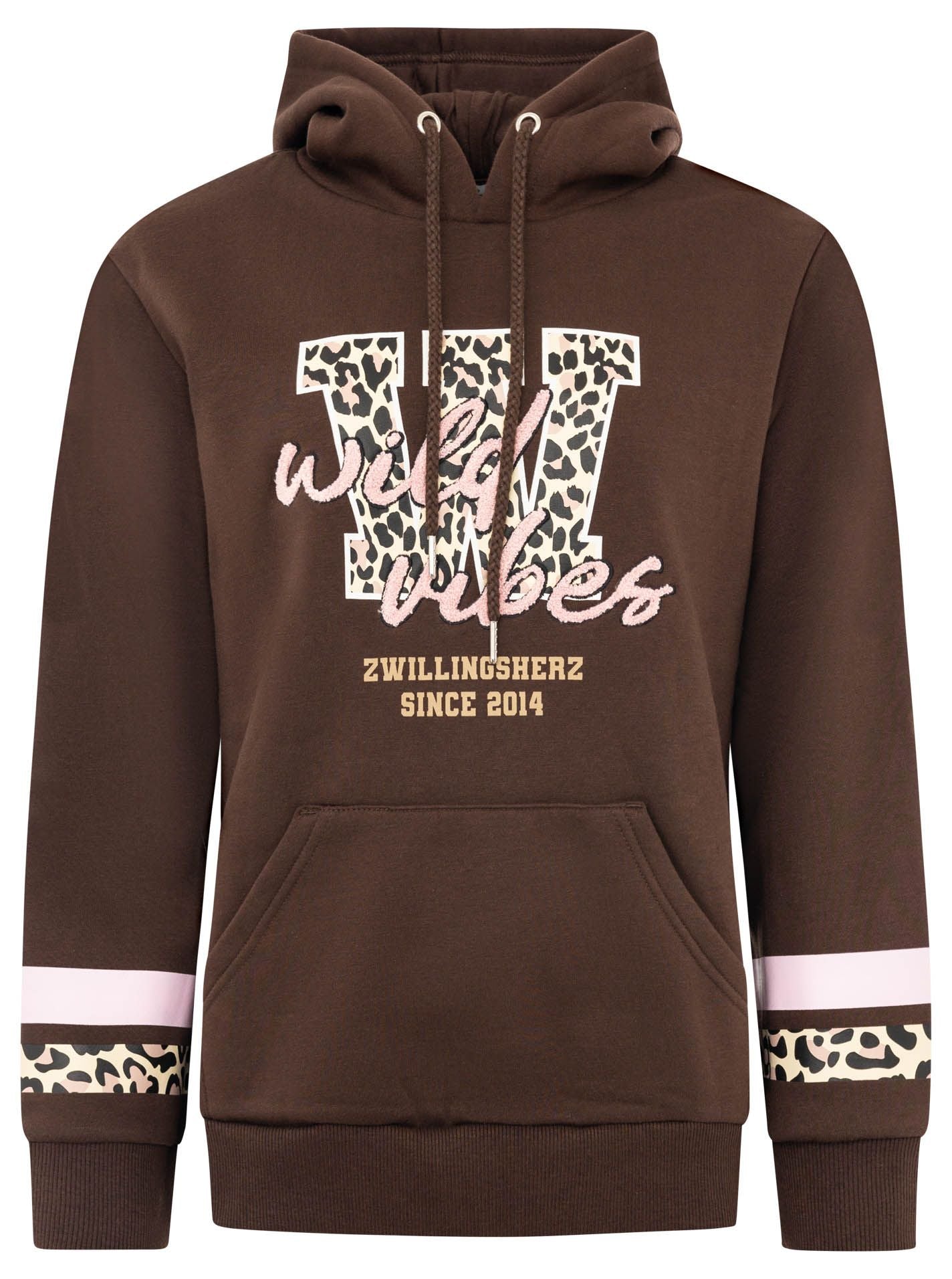 Zwillingsherz - Hoodie "Wild & Free" - Braun