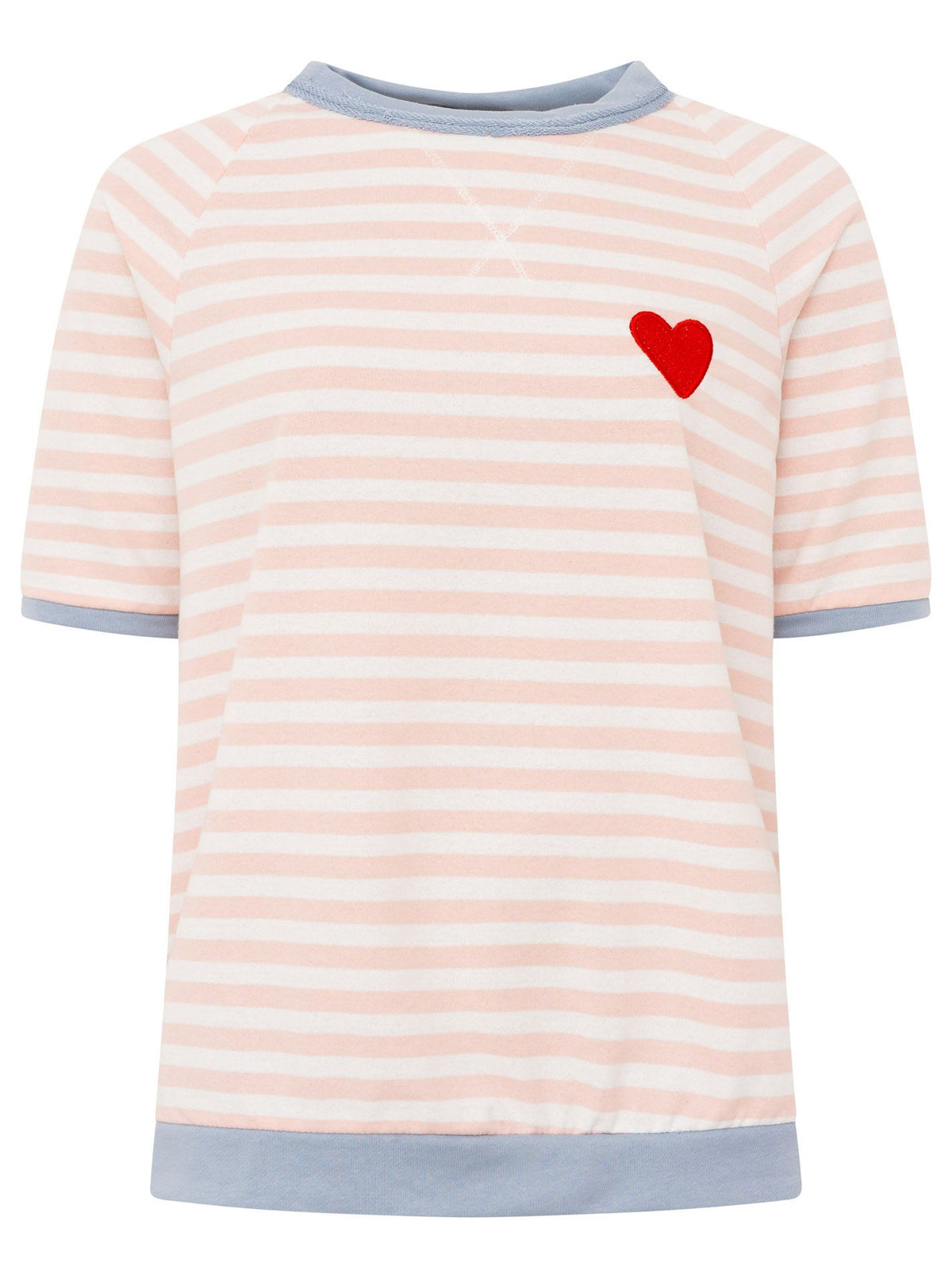 Zwillingsherz - T-Shirt "Streifen & Herz" - Rosa