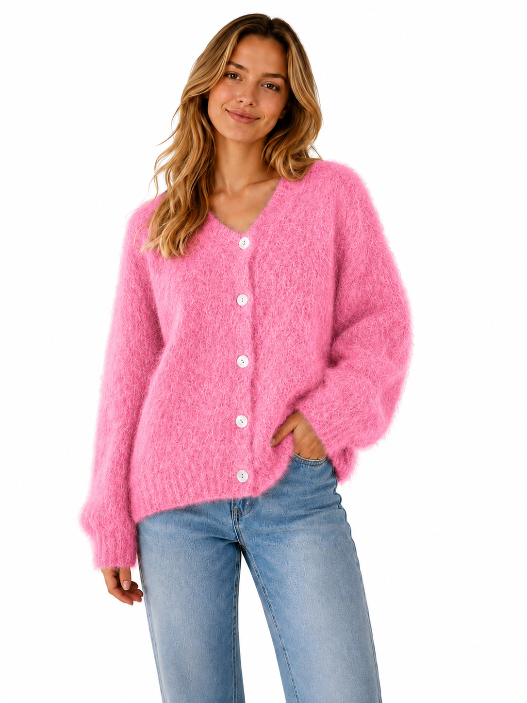Flair - Cardigan mit feinem Kid Mohair - Bubblegum