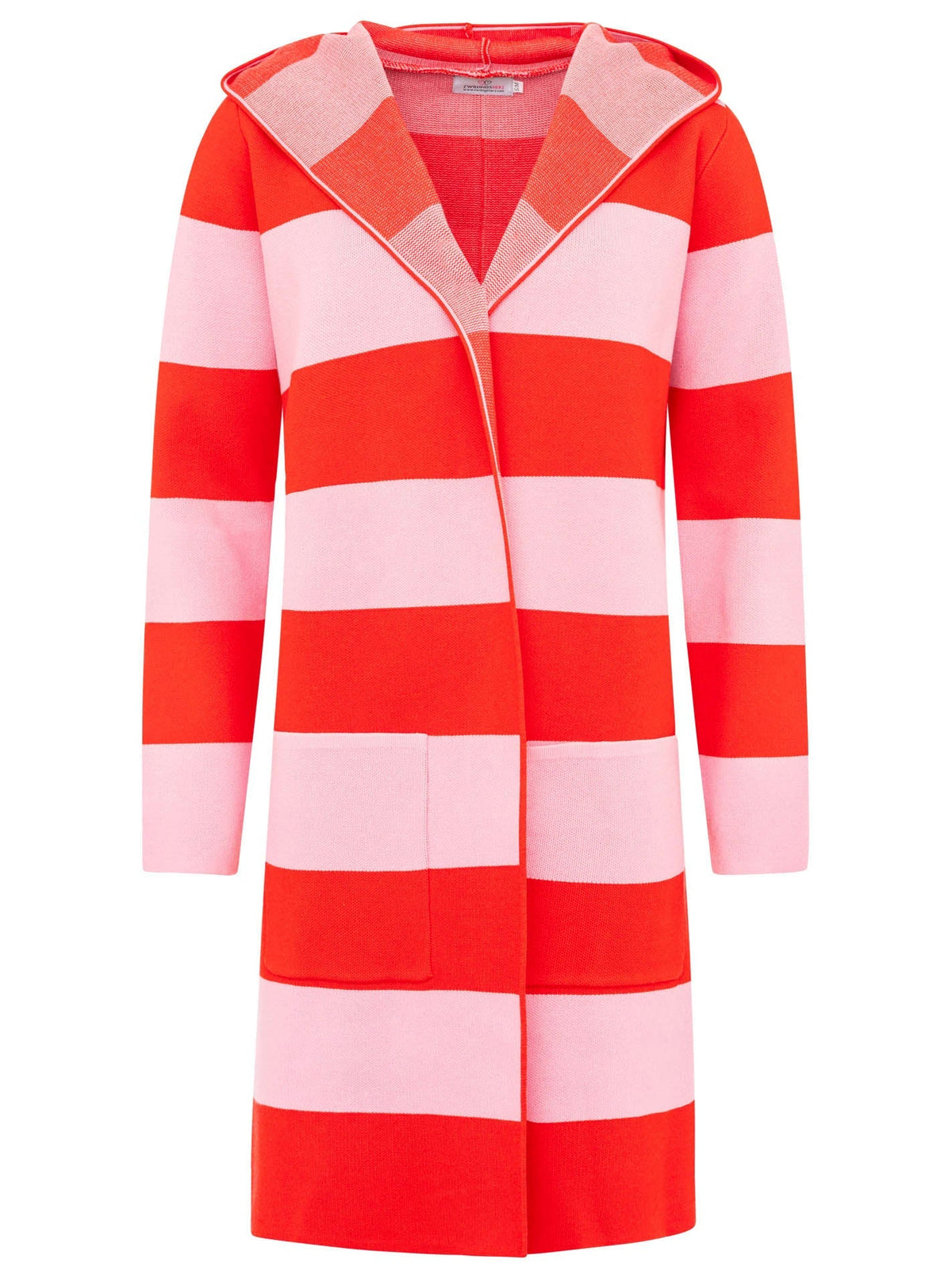 Zwillingsherz Strickjacke Streifen - Rot