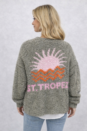 Cardigan "St Tropez" - Made in Italy - Khaki
