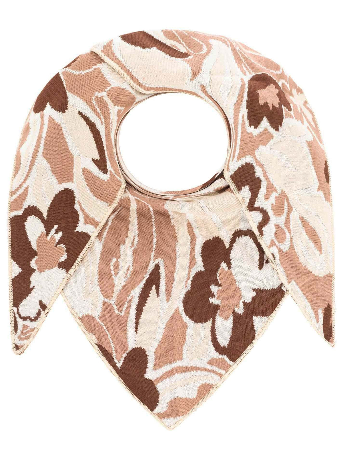 Zwillingsherz - Schal / Dreieckstuch "Blumenwiese" Baumwolle - Beige