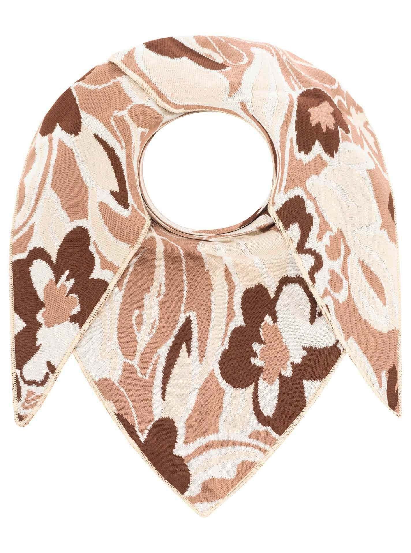 Zwillingsherz - Schal / Dreieckstuch "Blumenwiese" Baumwolle - Beige