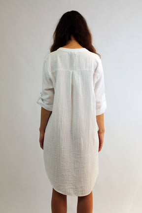 Zwillingsherz - Musselin Tunika/Kleid - Weiß