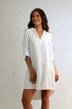 Zwillingsherz - Musselin Tunika/Kleid - Weiß