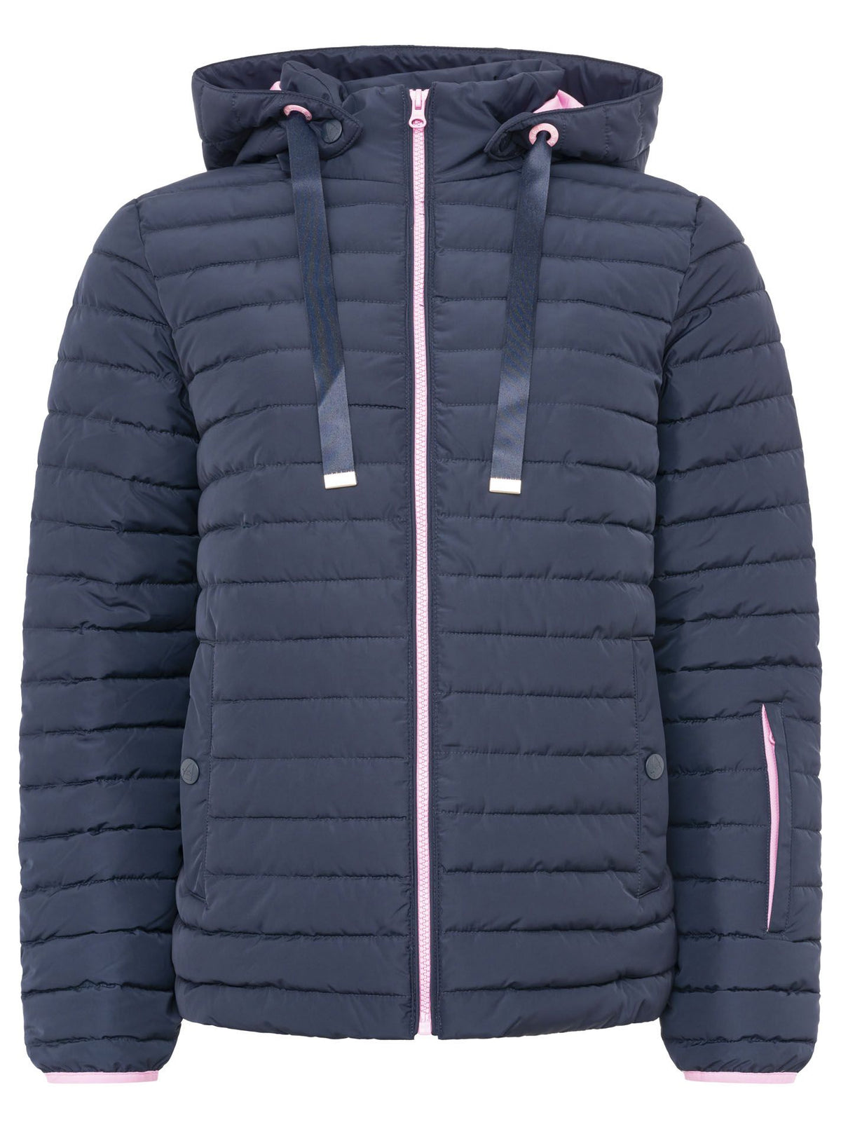 Steppjacke Kurz (Neu) - Dunkelblau/Pink