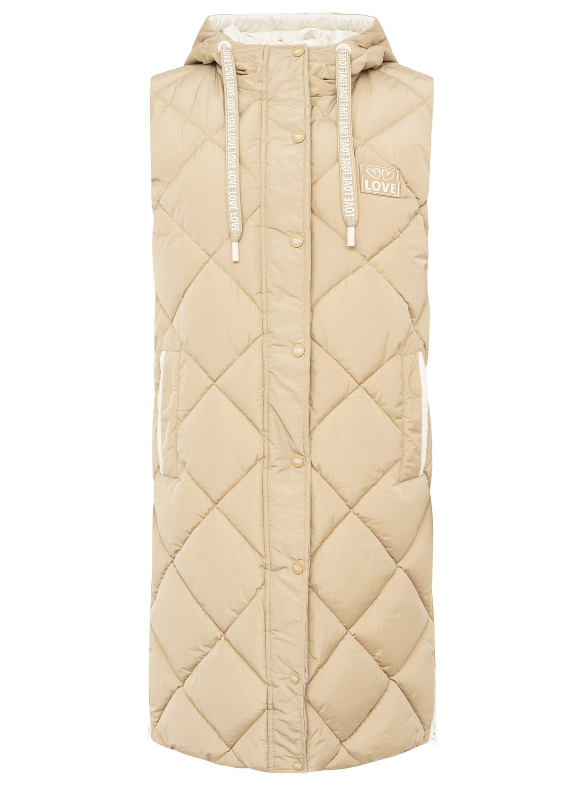 Zwillingsherz - Steppweste Love - Beige/Pink