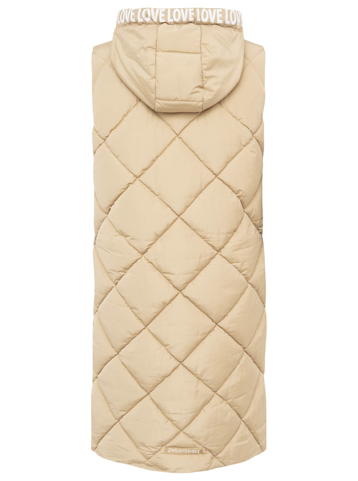 Zwillingsherz - Steppweste Love - Beige/Pink