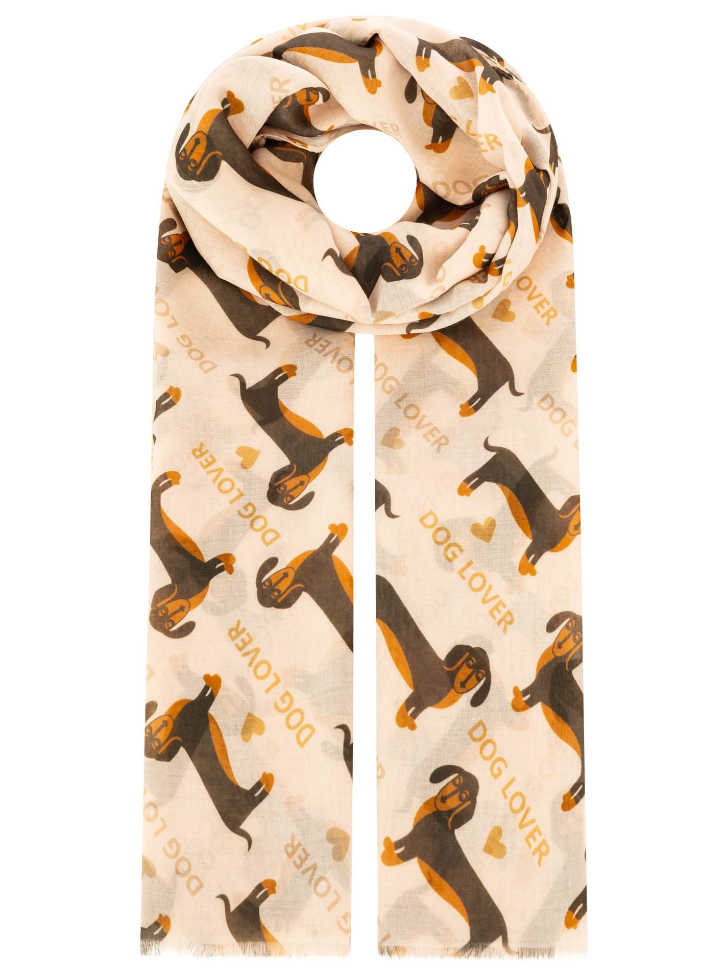 Zwillingsherz - Tuch Dog Lover Dackel - Beige