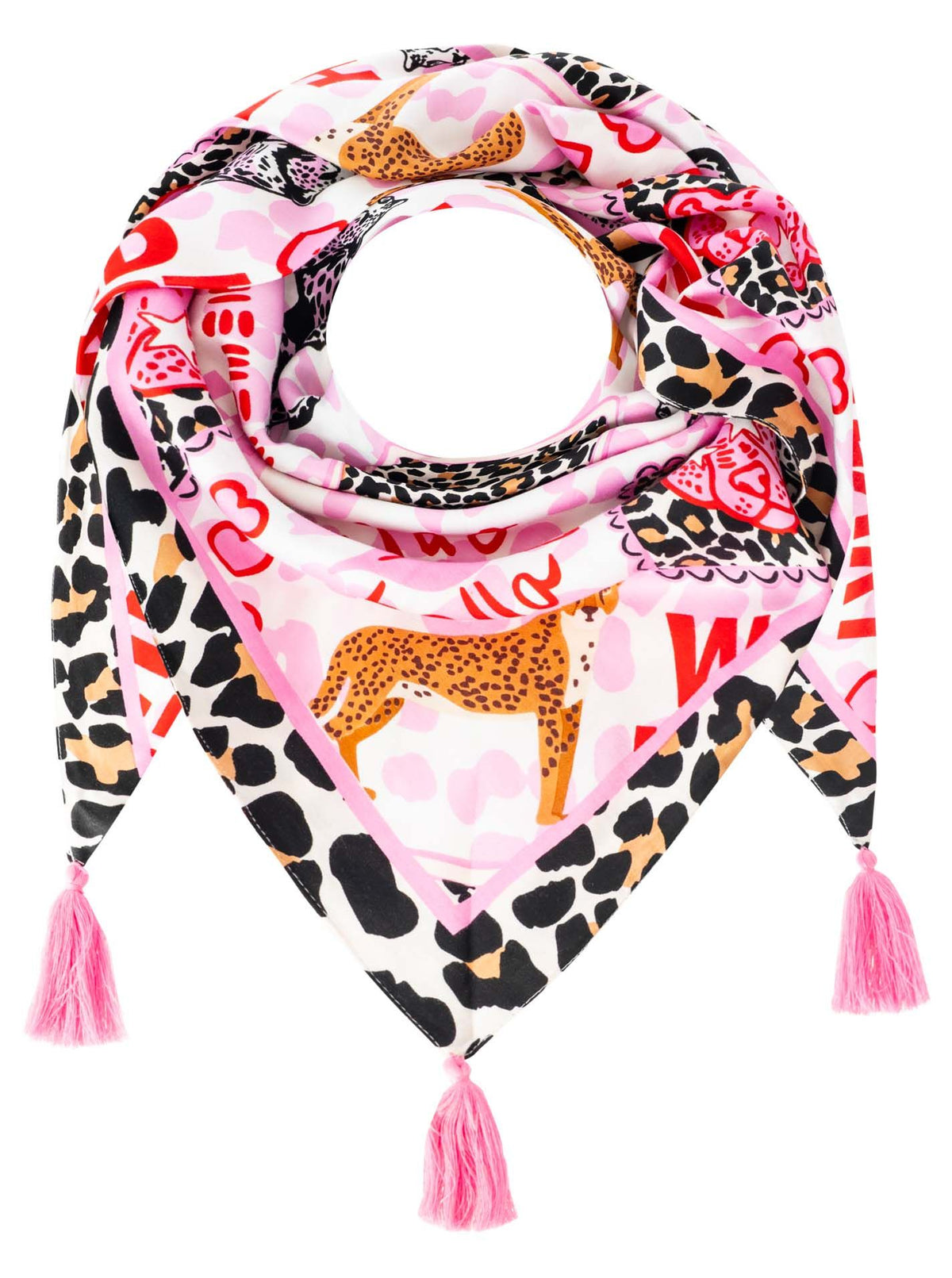 Zwillingsherz Dreieckstuch Organic Bamboo "Wild Heart" - Pink