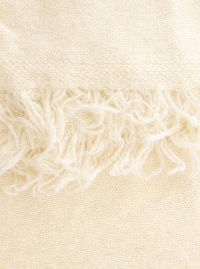 Zwillingsherz 100% Cashmere/Kaschmir Fransenschal - Creme