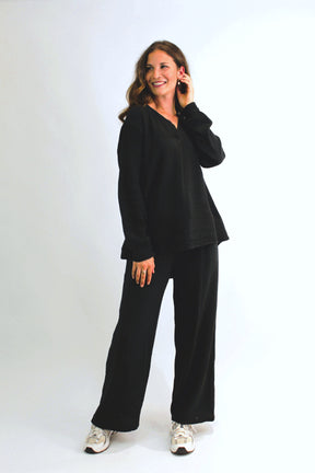 Musselin Bluse - Schwarz