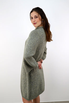 Pulloverkleid mit Stehkragen - Khaki
