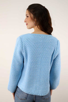 DressWithClass - Kurze Strickjacke - Hellblau