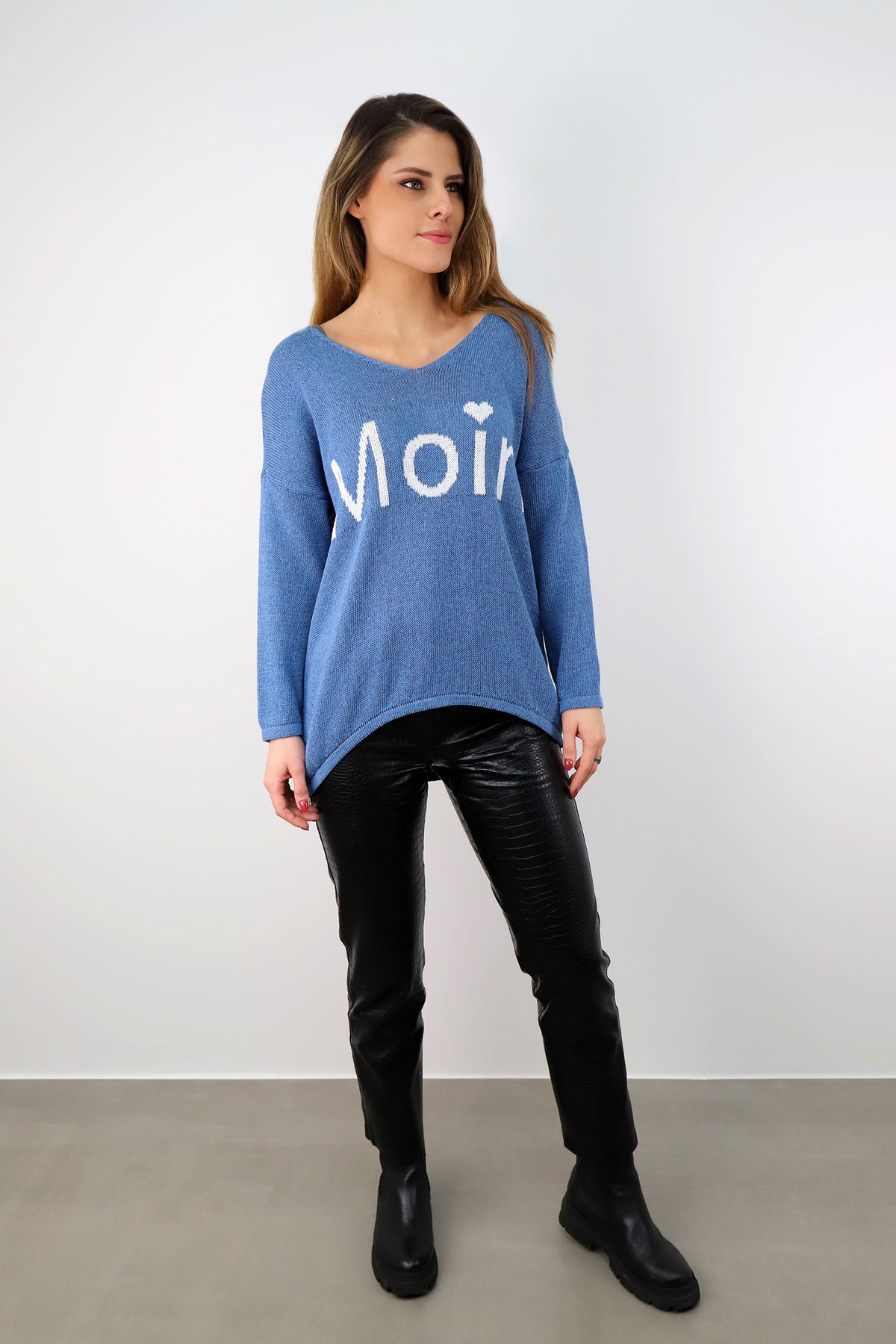 Pullover "Moin" - Jeansblau