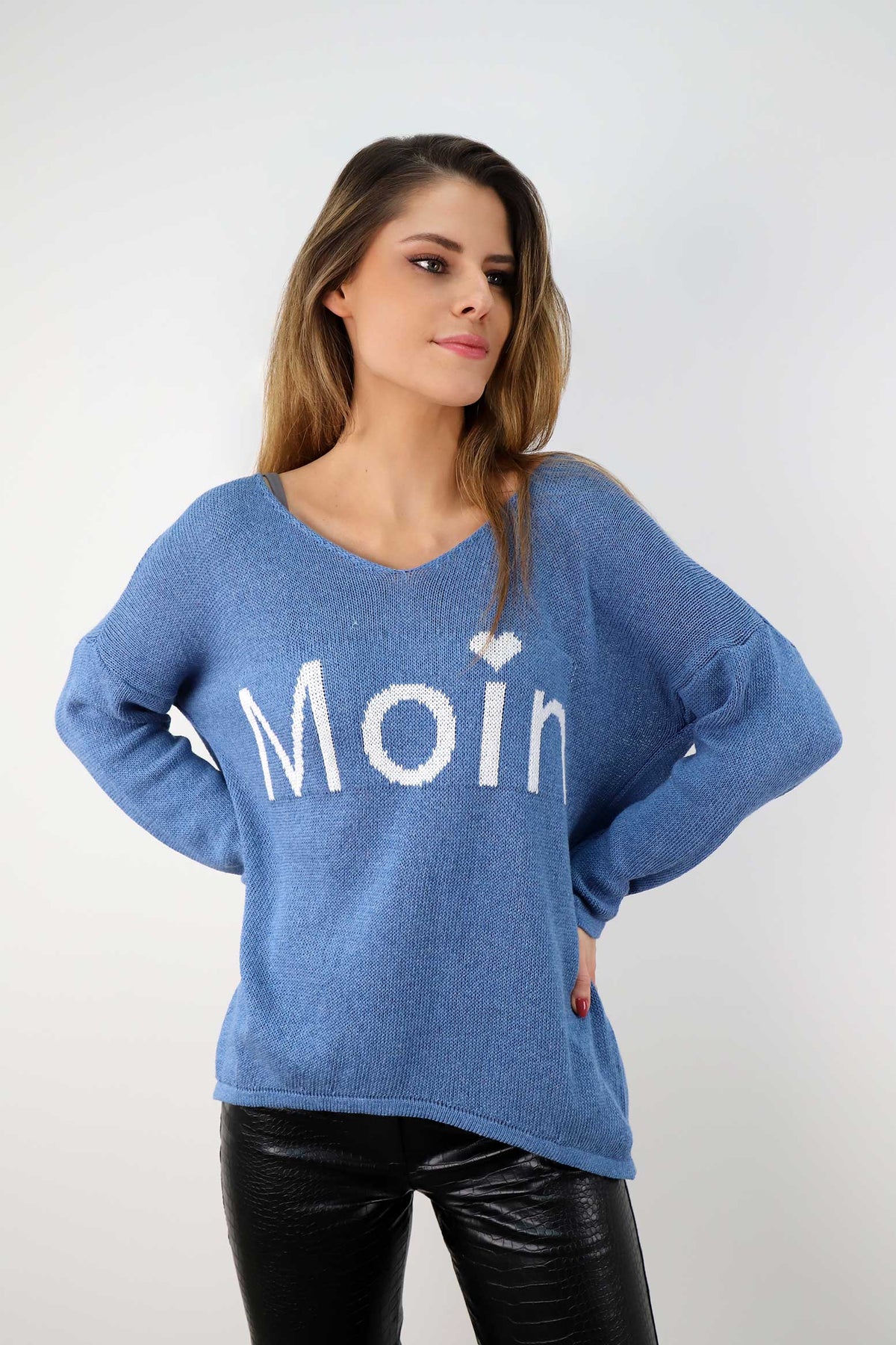 Pullover "Moin" - Jeansblau