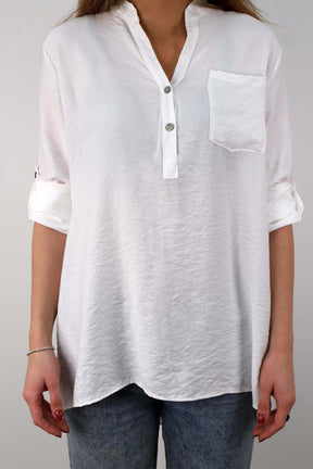 ST Selected Touch Viskose Bluse - Weiß