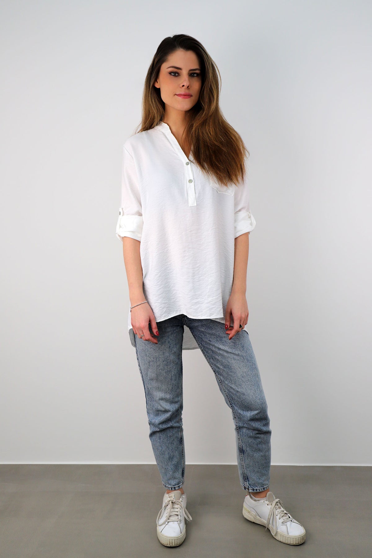 ST Selected Touch Viskose Bluse - Weiß