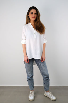ST Selected Touch Viskose Bluse - Weiß