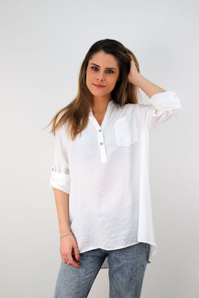 ST Selected Touch Viskose Bluse - Weiß