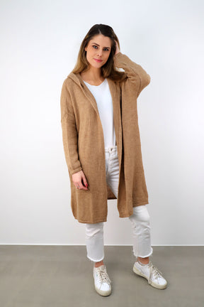 Strickjacke "Love & Peace" - Taupe