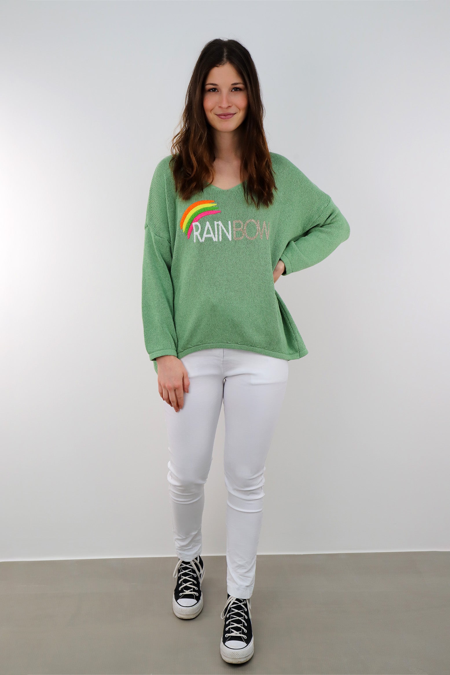 Pullover "Rainbow" - Limette/Grün