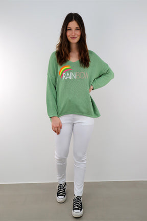 Pullover "Rainbow" - Limette/Grün